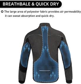 img 2 attached to 🚴 Stay Warm and Comfortable: Dooy Winter Cycling Bike Jacket for Men - Fleece Thermal Running Coat for Windproof, Breathable, and Mountain Biking