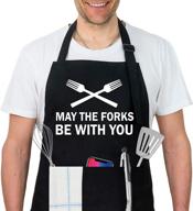 👨 hilarious aprons with pockets - perfect grilling bbq gifts for dad, mom, him, and her логотип