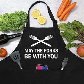 img 1 attached to 👨 Hilarious Aprons with Pockets - Perfect Grilling BBQ Gifts for Dad, Mom, Him, and Her