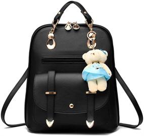 img 4 attached to 🎒 Womens Leather Cartoon Backpack Handbags and Wallets by BAG WIZARD