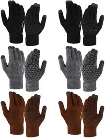 img 4 attached to 🧤 6 Pairs of Winter Touchscreen Anti Slip Elastic Gloves