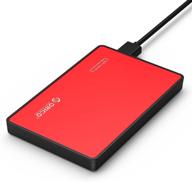 🔴 orico usb 2.5 enclosure sata external drive enclosure, portable hard disk case adapter for 7/9.5mm hdd ssd, tool free, uasp support, up to 4tb capacity, compatible with ps4 xbox, samsung, wd, seagate - 2588 red logo