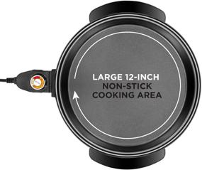 img 1 attached to 🍳 Chefman Electric Skillet: 12-Inch Round Frying Pan with Non-Stick Coating and Temperature Control - Black