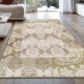 img 4 attached to SUPERIOR Mystique Modern Geometric Paisley Indoor Rug, 2.6x8, Brown - Enhanced SEO