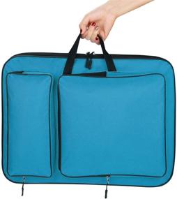 img 2 attached to A3 Artist Portfolio Carry Shoulder Bag Case: Adjustable, Sky Blue Art Storage Backpack for Artworks, Folding Easel, Palette, Papers, Brushes, and Pencils