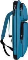 a3 artist portfolio carry shoulder bag case: adjustable, sky blue art storage backpack for artworks, folding easel, palette, papers, brushes, and pencils logo