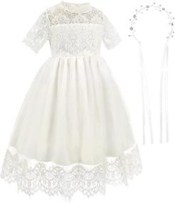 img 3 attached to 🌸 Adorable Vintage Floral Lace Flower Girl Dress for Wedding Party & Dance: Ages 2-9Y