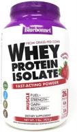 🍓 bluebonnet nutrition grass fed whey protein isolate powder - 26g protein, no added sugar, non gmo, gluten-free, soy-free - strawberry flavor, 2 lbs (28 servings) logo