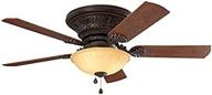 efficient cooling and illumination: harbor breeze lynstead 52-in bronze led indoor flush mount ceiling fan with light kit (5-blade) логотип