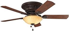 img 4 attached to Efficient Cooling and Illumination: Harbor Breeze Lynstead 52-in Bronze LED Indoor Flush Mount Ceiling Fan with Light Kit (5-Blade)