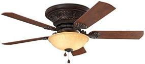 img 3 attached to Efficient Cooling and Illumination: Harbor Breeze Lynstead 52-in Bronze LED Indoor Flush Mount Ceiling Fan with Light Kit (5-Blade)