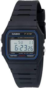 img 2 attached to Классические часы CASIO с кварцевым механизмом и черным ремешком из смолы на каждый день (модель: EAW-F-91W-1)