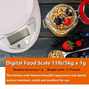 img 3 attached to 🥘 Roveinsia 11lb Digital Kitchen Food Scale with Precise 1g/0.01oz Graduation, High Accuracy for Cooking and Baking, Tare & Auto Off Functions - Includes Batteries