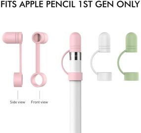 img 3 attached to 🖊️ AhaStyle 3 Pack Silicone Cap Replacement Holder for Apple Pencil 1st Gen with Anti-Lost Strap and Protective Cover