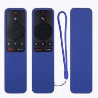 protective silicone remote case for xiaomi mi box s and mi box x remote cover shockproof remote holder for mi box s remote anti-slip anti-lost with lanyard (blue) logo