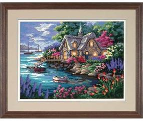 img 1 attached to 🏡 Набор для гобелена DIMENSIONS: Cottage Cove, 16'' x 12'' - идеальное рукодельное решение для энтузиастов декора дома