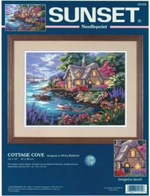 img 2 attached to 🏡 DIMENSIONS Needlepoint Kit: Cottage Cove, 16'' x 12'' - Perfect DIY Craft for Home Décor Enthusiasts