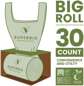 img 2 attached to 🌱 SuperBio 13 Gallon Compostable Handle Tie Tall Kitchen Garbage Bags, 30 Count, 1 Pack, Heavy Duty Food Scrap Trash Bags | BPI Certified, Meet ASTM D6400 Standards | Eco-Friendly & Convenient