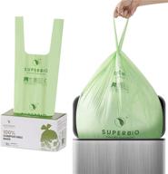 🌱 superbio 13 gallon compostable handle tie tall kitchen garbage bags, 30 count, 1 pack, heavy duty food scrap trash bags | bpi certified, meet astm d6400 standards | eco-friendly & convenient logo