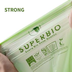 img 1 attached to 🌱 SuperBio 13 Gallon Compostable Handle Tie Tall Kitchen Garbage Bags, 30 Count, 1 Pack, Heavy Duty Food Scrap Trash Bags | BPI Certified, Meet ASTM D6400 Standards | Eco-Friendly & Convenient