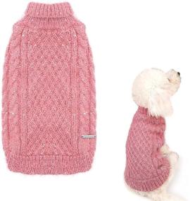 img 4 attached to Cyeollo Knitted Turtleneck Dog Sweater Pullover - Classic Sequin Sweaters to Keep Warm - Doggie Clothes for Puppy Small Medium Dogs +