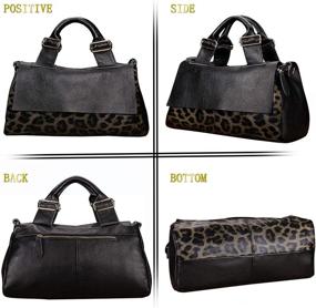 img 1 attached to Fashion-forward Leopard Leather Handbag: Spacious Messenger Bag for Stylish Ladies