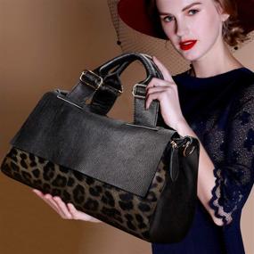 img 3 attached to Fashion-forward Leopard Leather Handbag: Spacious Messenger Bag for Stylish Ladies