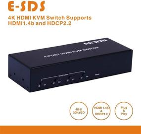 img 1 attached to Электронный переключатель KVM HDMI 4K с 4 портами USB KVM - переключение кнопкой, переключение горячими клавишами, автоматическое сканирование, поддержка HDMI1.4b и HDCP2.2.