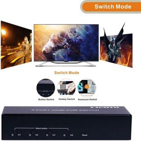 img 2 attached to Электронный переключатель KVM HDMI 4K с 4 портами USB KVM - переключение кнопкой, переключение горячими клавишами, автоматическое сканирование, поддержка HDMI1.4b и HDCP2.2.