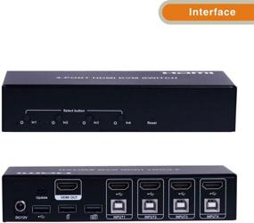 img 3 attached to Электронный переключатель KVM HDMI 4K с 4 портами USB KVM - переключение кнопкой, переключение горячими клавишами, автоматическое сканирование, поддержка HDMI1.4b и HDCP2.2.