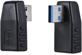 img 2 attached to 🔌 Warmstor 4-Pack USB 3.0 Male to Female Адаптер: 90° Угловой USB Кабель экстендер - Улучшенный | Максимальная скорость зарядки 2А