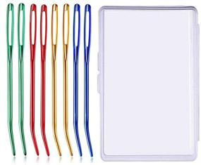 img 4 attached to 🧵 UOOU Yarn Needle Set - Bent Needles for Crochet, Tapestry, and Darning with Large Eye - Includes Storage Box - Knitting and Crochet Accessories (Random Color)