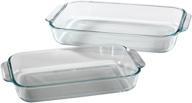 🍽️ pyrex basics clear oblong glass baking dishes - 2 piece set: 2 quart and 3 quart value pack logo