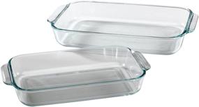 img 1 attached to 🍽️ Pyrex Basics Clear Oblong Glass Baking Dishes - 2 Piece Set: 2 Quart and 3 Quart Value Pack