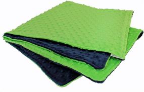img 1 attached to 🔵 MEG ORIGINAL Navy Blue & Lime Green Minky Dot Baby Blanket 972 - Soft and Stylish Bedtime Comfort for Your Little One
