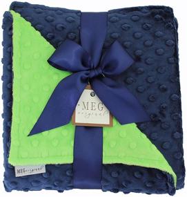 img 4 attached to 🔵 MEG ORIGINAL Navy Blue & Lime Green Minky Dot Baby Blanket 972 - Soft and Stylish Bedtime Comfort for Your Little One