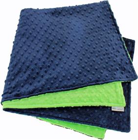 img 3 attached to 🔵 MEG ORIGINAL Navy Blue & Lime Green Minky Dot Baby Blanket 972 - Soft and Stylish Bedtime Comfort for Your Little One