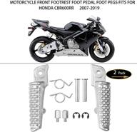 silver front footrests cbr600rr 2007 2014 logo