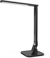 💡 rmj dimmable led desk lamp/table lamp/touch lamp - perfect for bedroom/living room with 4 working modes, 5-levels dimmer, touch control, 1-hour auto-off timer, and 5v/1a usb charging port - black logo