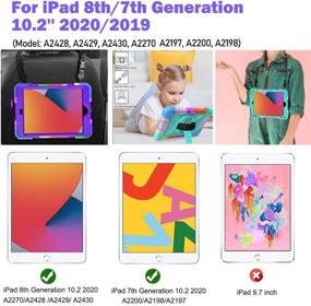 img 3 attached to 📱 Kid-Friendly iPad 8th Generation Case, SIBEITU iPad 10.2 Case, iPad 7th Generation Cover, Triple Layer Drop Protection with Pencil Holder Kickstand Handle for 10.2 Inch iPad 2020/2019 - Purple