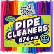 carl & kay 600 pipe cleaners & 74 googly eyes - colorful chenille stems craft set - ideal bulk pipe cleaners for kids and crafts - soft fuzzy chenille stems with googly eyes - vibrant colored pipe cleaners logo