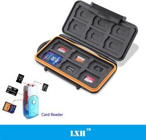 img 2 attached to 💦 Durable Waterproof Memory Card Case with Carabiner & Card Reader - 24 Slots for SD, SDHC, SDXC, CF, MSD, TF Micro SD Cards - Ideal Storage for Computer, Camera, Cartridges