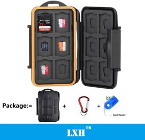 img 3 attached to 💦 Durable Waterproof Memory Card Case with Carabiner & Card Reader - 24 Slots for SD, SDHC, SDXC, CF, MSD, TF Micro SD Cards - Ideal Storage for Computer, Camera, Cartridges