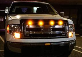 img 2 attached to 🔦 iJDMTOY Raptor Style Amber LED Grille Lighting Kit for Chevy Dodge Ford GMC, 4-Piece 3000K Grill/Side Marker Lights