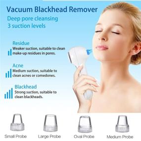 img 3 attached to 🧖 UMICKOO Blackhead Remover Vacuum - Rechargeable Facial Cleansing Brush with LCD Screen - IPX7 Waterproof 3-in-1 Facial Cleaner for Exfoliation, Massage, and Deep Pore Cleansing