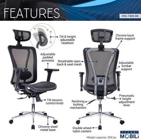 img 2 attached to Techni Mobili Office Chair Black Furniture