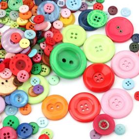 img 3 attached to Tosnail 2400 Assorted Colors Resin Buttons for Crafts, Sewing, and DIY Projects