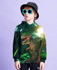 img 2 attached to Adorably Stylish 3D Printed Hooded Sweatshirts for Unisex Kids - Pockets Included! (6-15 Years)