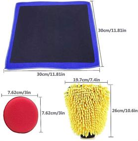 img 3 attached to 🚗 Премиум набор для детейлинга автомобилей из глины - AIVS ткани мелкой степени, моющий рукавицу для автомобиля и микрофибровые аппликаторы для воска для быстрого удаления прикрепленных загрязнителей с поверхности - Полный набор по уходу за автомобилем.