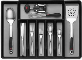img 4 attached to 🗄 Maximize Storage Space with an Expandable Cutlery Drawer Organizer - Perfect for Silverware, Serving Utensils, and More!